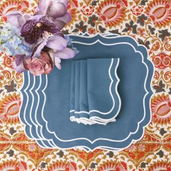 Best Mrs. Alice Agatha Blue Placemats (Set Of 4)