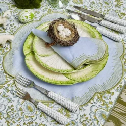 Outlet Mrs. Alice Alathea Blue & Green Linen Placemats (Set Of 4)