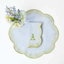 Outlet Mrs. Alice Alathea Blue & Green Linen Placemats (Set Of 4)