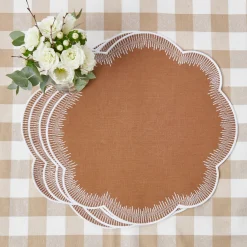 Discount Mrs. Alice Alathea Caramel Linen Placemats (Set Of 4)