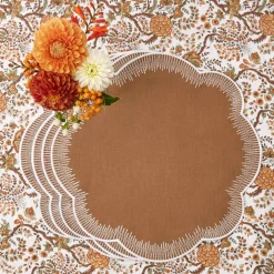 Discount Mrs. Alice Alathea Caramel Linen Placemats (Set Of 4)