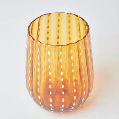 Sale Mrs. Alice Amber Speckle Water Glasses