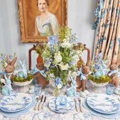 Discount Mrs. Alice Blue & Brown Rattan Rabbit Family