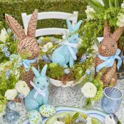 Discount Mrs. Alice Blue & Brown Rattan Rabbit Family