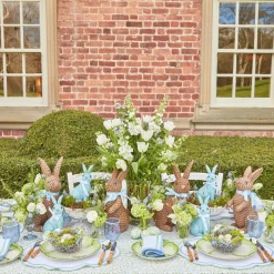 Discount Mrs. Alice Blue & Brown Rattan Rabbit Family