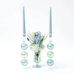 New Mrs. Alice Blue & Green Camille Candle Holder (Pair)