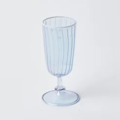 Sale Mrs. Alice Blue & White Rim Short Stem Glass (Set Of 4)