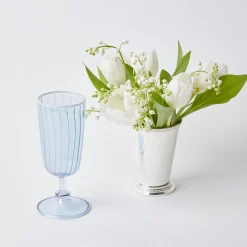 Sale Mrs. Alice Blue & White Rim Short Stem Glass (Set Of 4)