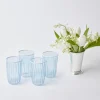 Mrs. Alice Blue & White Rim Water Glasses (Set Of 4)