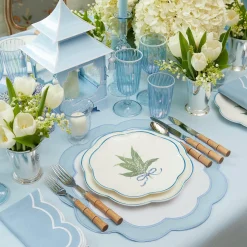 Mrs. Alice Blue & White Rim Water Glasses (Set Of 4)