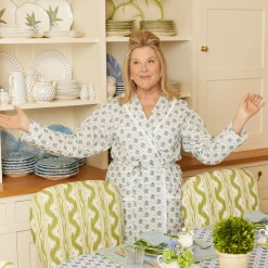New Mrs. Alice Blue Bouquet Dressing Gown
