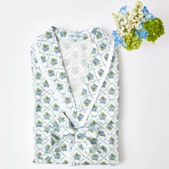 New Mrs. Alice Blue Bouquet Dressing Gown