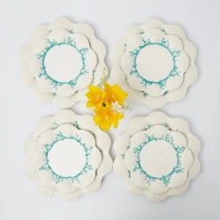 Mrs. Alice Blue Coral Dinner & Starter Plates (Set Of 8)