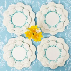 Mrs. Alice Blue Coral Dinner & Starter Plates (Set Of 8)