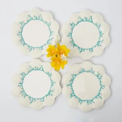 Clearance Mrs. Alice Blue Coral Dinner Plates (Set Of 4)