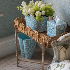 Outlet Mrs. Alice Blue Floral Tole Tissue Box