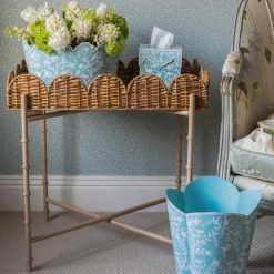 Outlet Mrs. Alice Blue Floral Tole Tissue Box