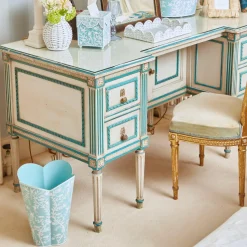 Outlet Mrs. Alice Blue Floral Tole Tissue Box