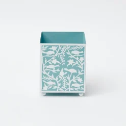 Outlet Mrs. Alice Blue Floral Tole Tissue Box