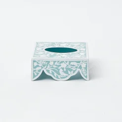 Outlet Mrs. Alice Blue Floral Tole Tissue Box