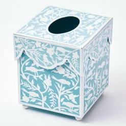 Outlet Mrs. Alice Blue Floral Tole Tissue Box