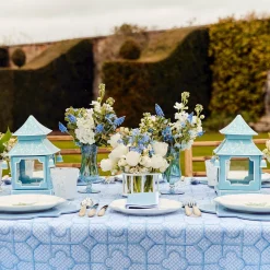 Hot Mrs. Alice Blue Fluted Vases (Pair)