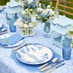 Hot Mrs. Alice Blue Fluted Vases (Pair)
