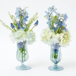 Hot Mrs. Alice Blue Fluted Vases (Pair)