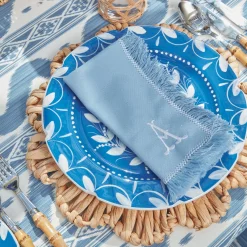 Hot Mrs. Alice Blue Fringe Napkins (Set Of 4)