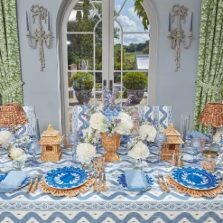 Hot Mrs. Alice Blue Fringe Napkins (Set Of 4)