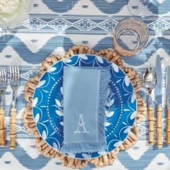 Hot Mrs. Alice Blue Fringe Napkins (Set Of 4)