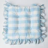 Best Mrs. Alice Blue Gingham Ruffle Seat Pad Cushion