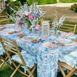 Best Mrs. Alice Blue Gingham Ruffle Seat Pad Cushion