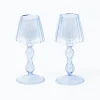 Best Mrs. Alice Blue Glass Lantern Tea Light Holder (Pair) - 18 Cm