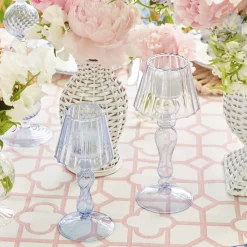 Discount Mrs. Alice Blue Glass Lantern Tea Light Holder Set