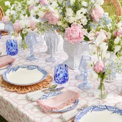 Hot Mrs. Alice Blue Glass Lantern Tea Light Holder Set