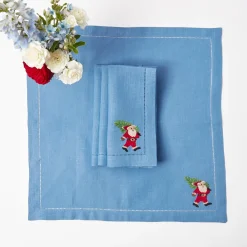 Discount Mrs. Alice Blue Hand Embroidered Father Christmas Napkins (Set Of 4)