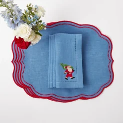 Discount Mrs. Alice Blue Hand Embroidered Father Christmas Napkins (Set Of 4)