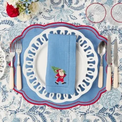 Discount Mrs. Alice Blue Hand Embroidered Father Christmas Napkins (Set Of 4)