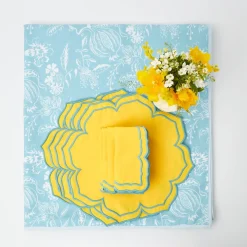 Online Mrs. Alice Blue Melograno & Fleur Yellow Linen Set