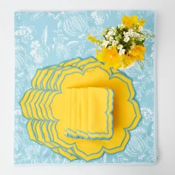 Online Mrs. Alice Blue Melograno & Fleur Yellow Linen Set