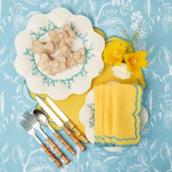 Online Mrs. Alice Blue Melograno & Fleur Yellow Linen Set
