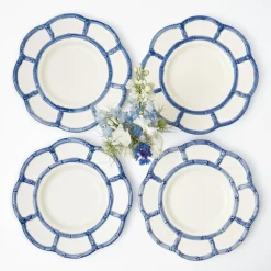 Outlet Mrs. Alice Blue Petal Bamboo Dinner Plate (Set Of 4)