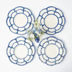Outlet Mrs. Alice Blue Petal Bamboo Dinner & Starter Plates (Set Of 8)