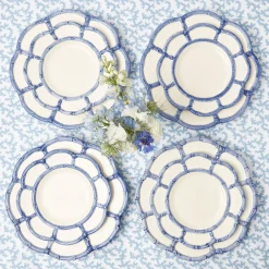 Best Mrs. Alice Blue Petal Bamboo Dinner & Starter Plates (Set Of 8)