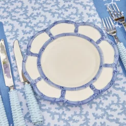 Best Mrs. Alice Blue Petal Bamboo Dinner & Starter Plates (Set Of 8)
