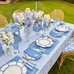 Best Mrs. Alice Blue Petal Bamboo Dinner & Starter Plates (Set Of 8)