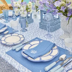 New Mrs. Alice Blue Petal Bamboo Starter Plate (Set Of 4)