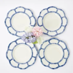 New Mrs. Alice Blue Petal Bamboo Starter Plate (Set Of 4)