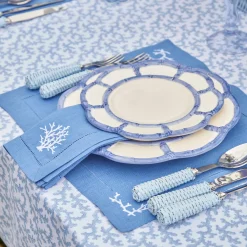 Best Mrs. Alice Blue Petal Bamboo Starter Plate (Set Of 4)
